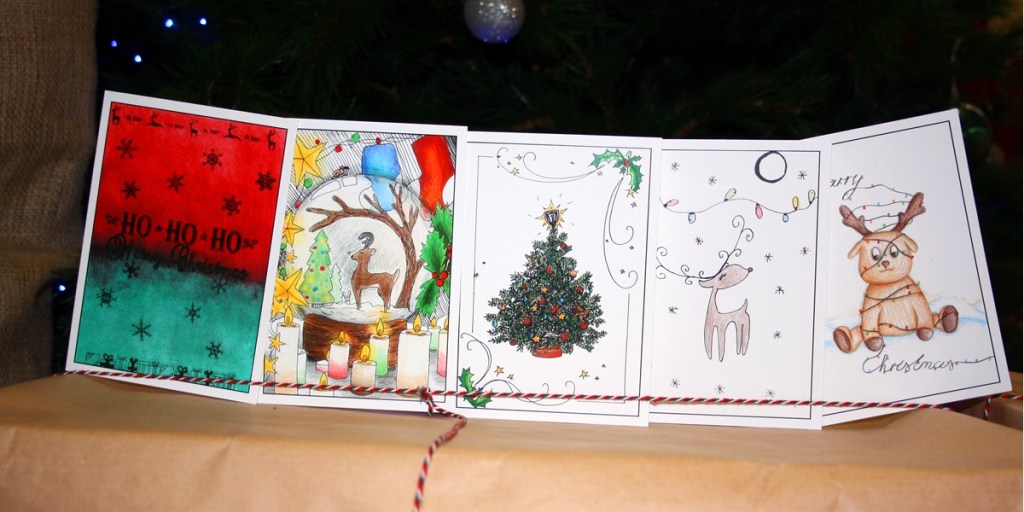 Christmas card competition winning designs.