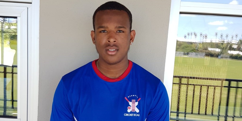 Jabari Darrell representing Bermuda Cricket