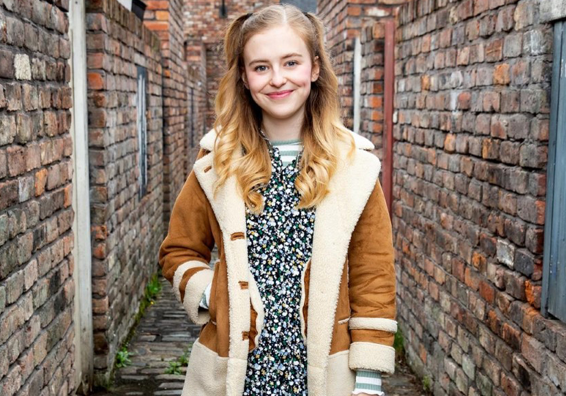 Harriet on the set of Coronation Street. Photo credit - Coronation Street/ITV